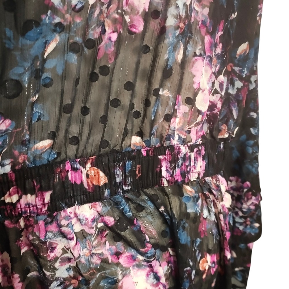 Torrid Women Black Pink Floral Whimsigoth Fairygoth Dark Kimono Bell Sleeve 3X - Picture 6 of 9